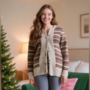 XL Eddie Bauer 70% Lambs Wool Cardigan